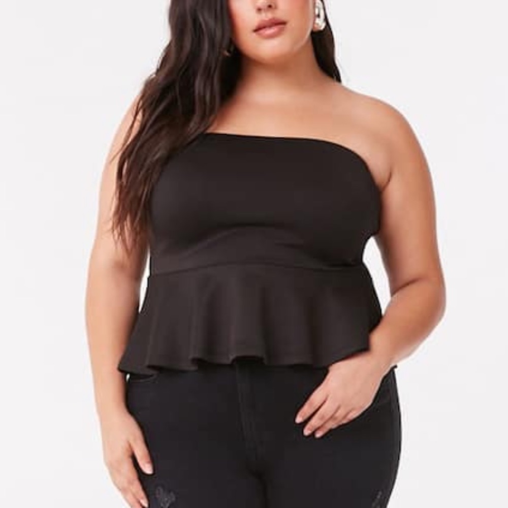 Forever 21 Plus Size Flounce Tube Top